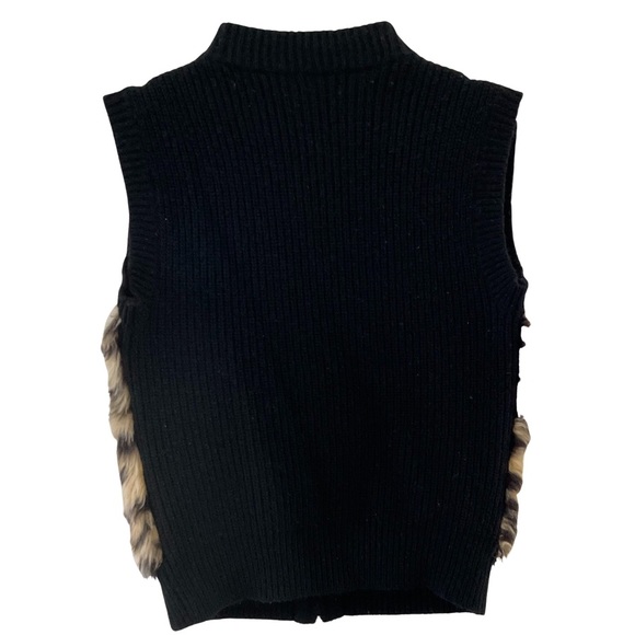 J.Crew Girls Leapard Faux Fur Sweater Vest with front zipper - Picture 4 of 8